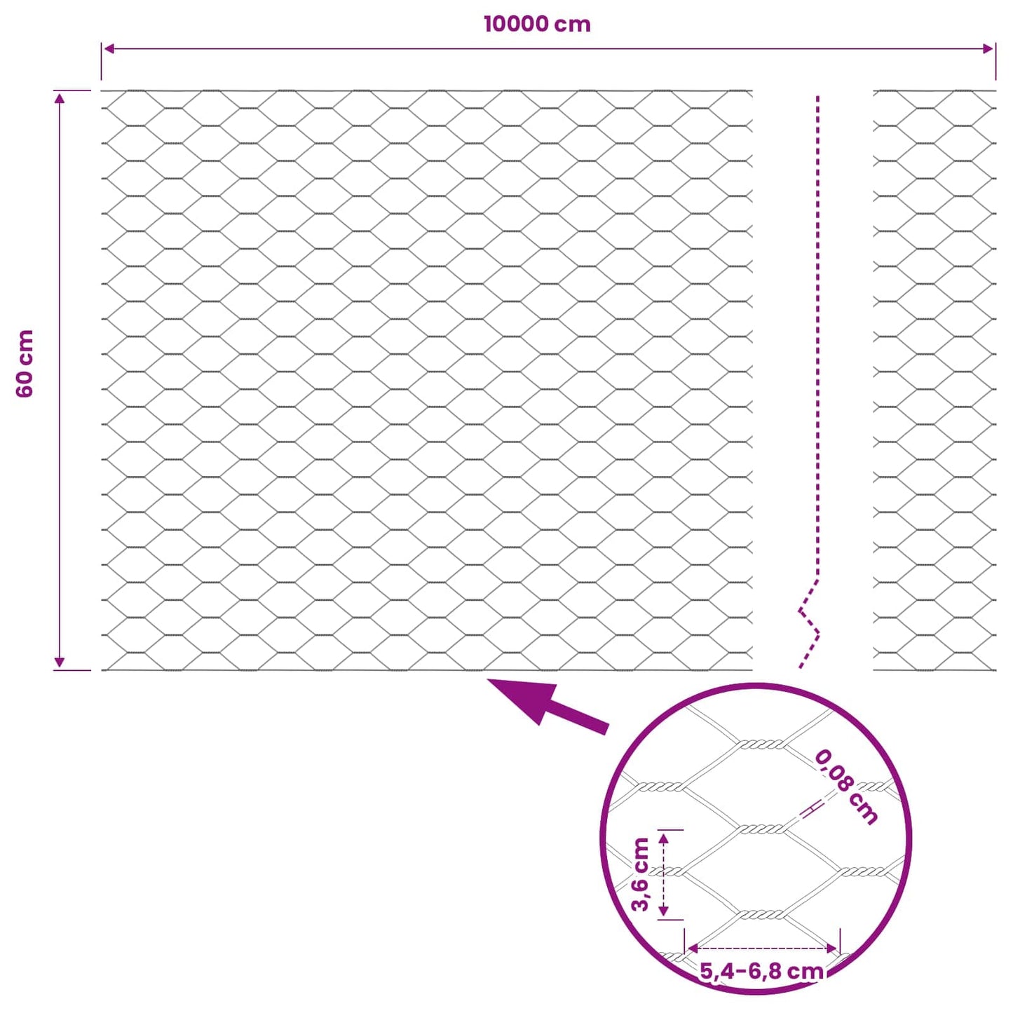 Recinzione Esagonale Verde 0,6 x 100 m PVC | homemem39