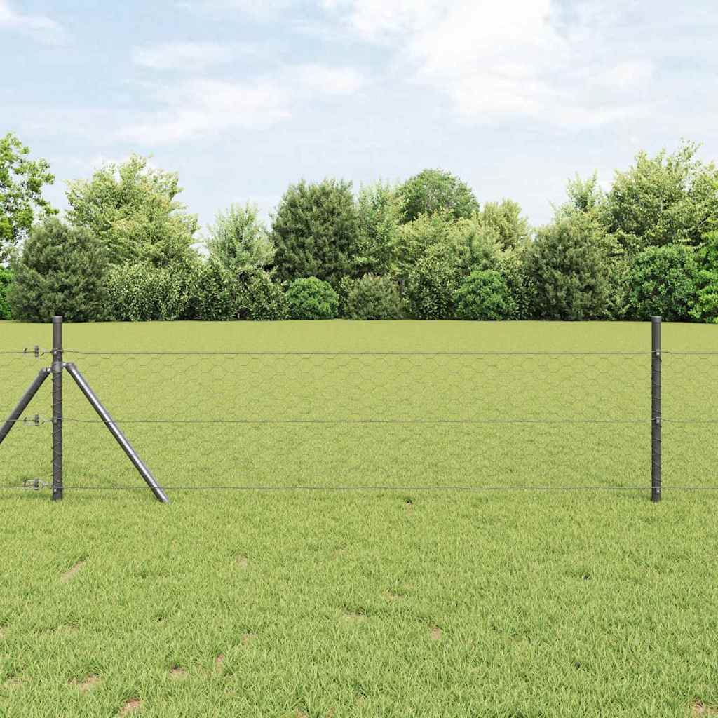 Recinzione Esagonale Grigio 1,4 x 10 m PVC | homemem39