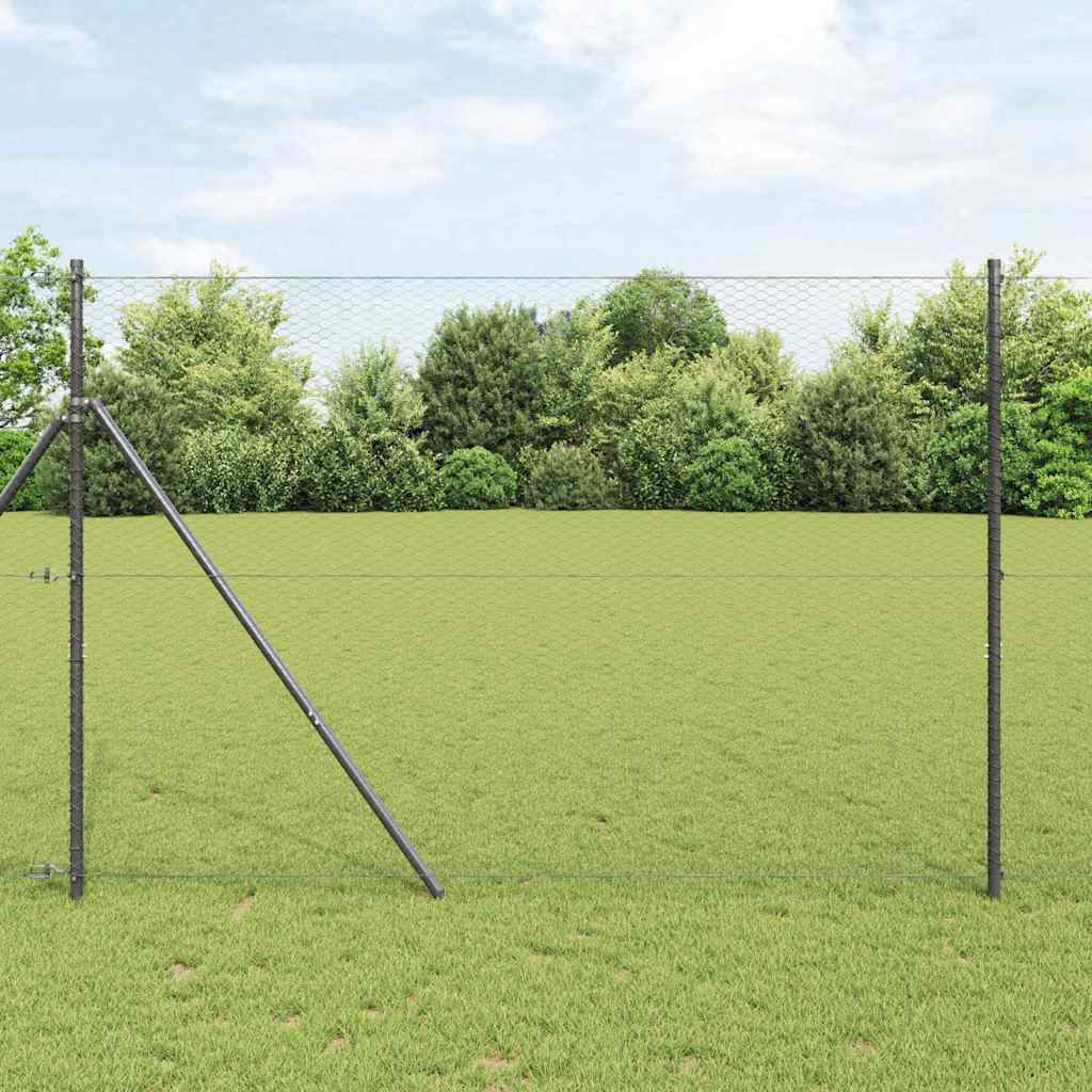 Recinzione Esagonale Grigio 1,5 x 10 m PVC