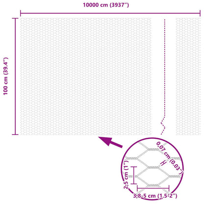 Recinzione Esagonale Grigio 1 x 100 m PVC
