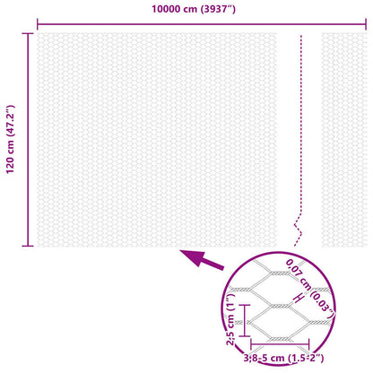 Recinzione Esagonale Grigio 1,2 x 100 m PVC