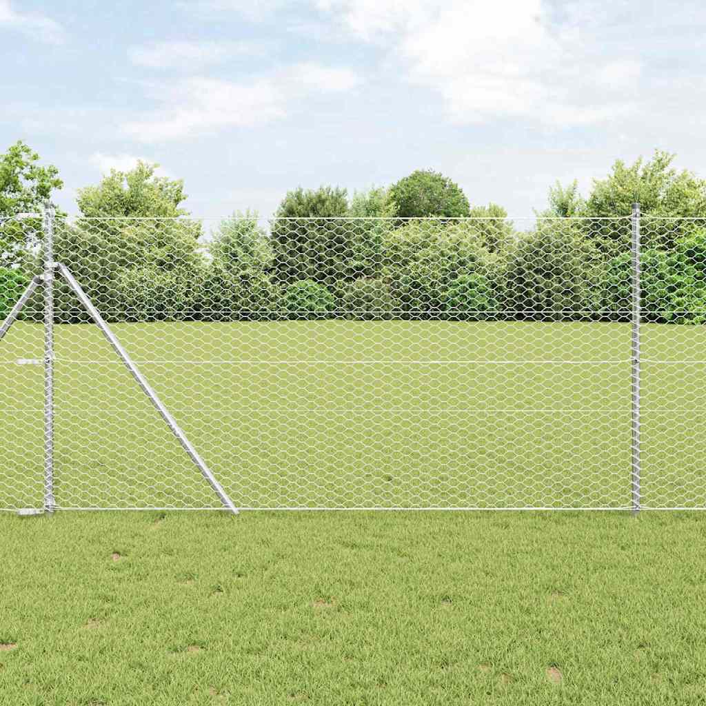 Recinzione Esagonale Argento 1 x 10 m Acciaio zincato