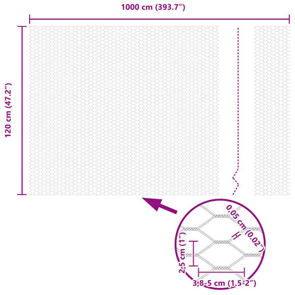Recinzione Esagonale Argento 1,2 x 10 m Acciaio zincato