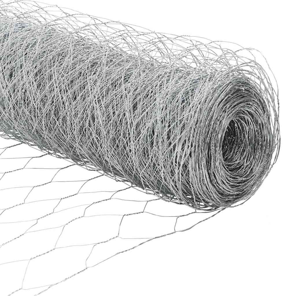 Recinzione Esagonale Argento 0,6 x 25 m Acciaio zincato | homemem39