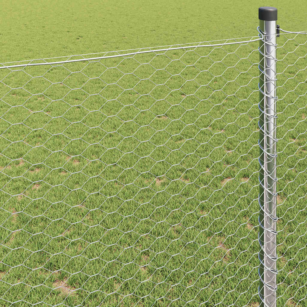 Recinzione Esagonale Argento 0,8 x 25 m Acciaio zincato | homemem39