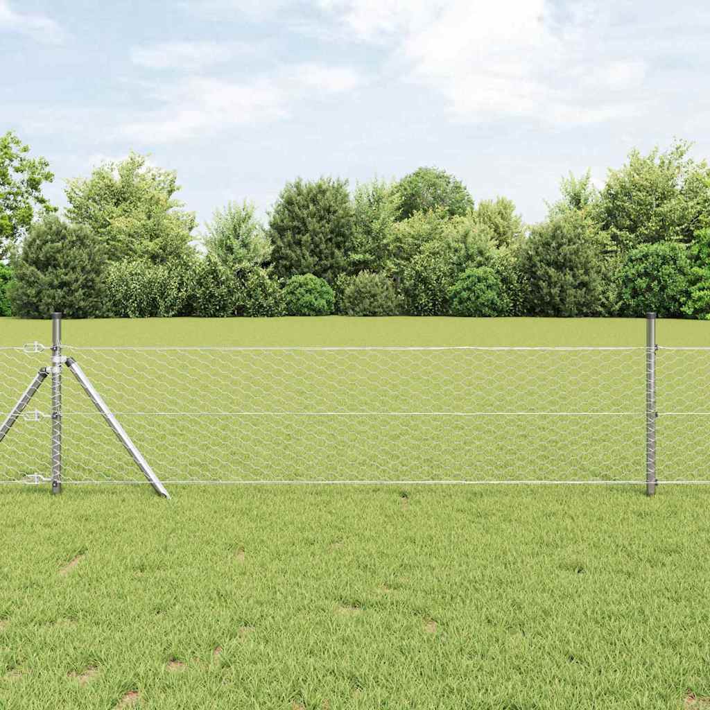 Recinzione Esagonale Argento 0,8 x 25 m Acciaio zincato