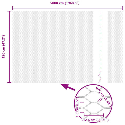 Recinzione Esagonale Argento 1,2 x 50 m Acciaio zincato