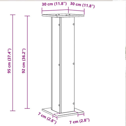Supporto per piante 2 pcs Rovere Nero 30 x 30 x 95 cm - homemem39