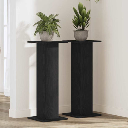 Supporto per piante 2 pcs Rovere Nero 30 x 30 x 80 cm