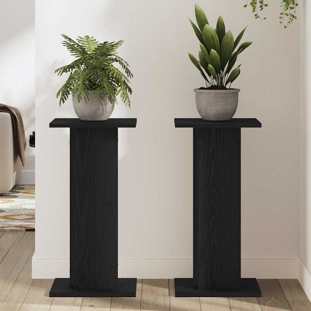 Supporto per piante 2 pcs Rovere Nero 30 x 30 x 60 cm | homemem39