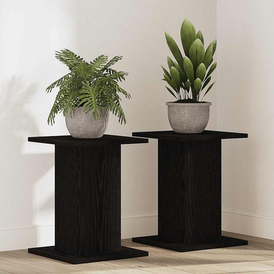 Supporto per piante 2 pcs Rovere Nero 30 x 30 x 40 cm | homemem39
