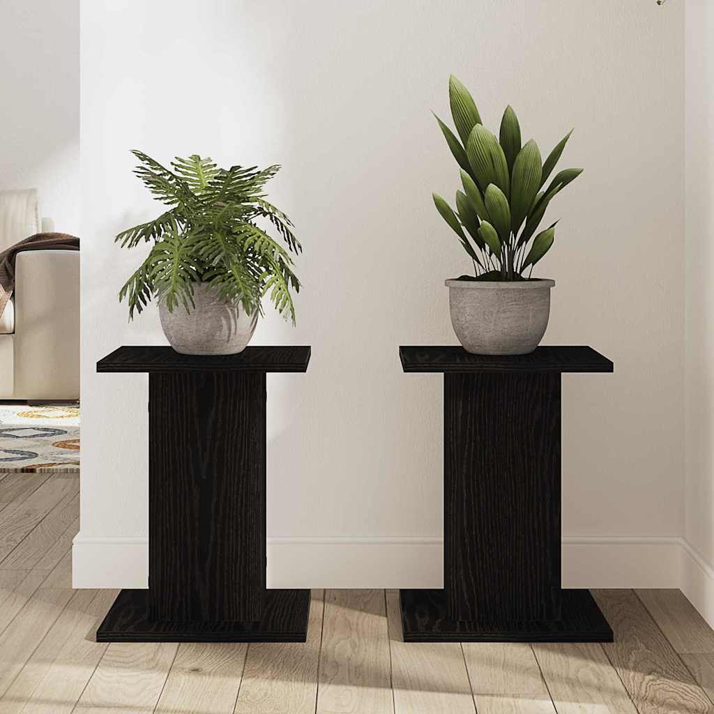 Supporto per piante 2 pcs Rovere Nero 30 x 30 x 40 cm | homemem39