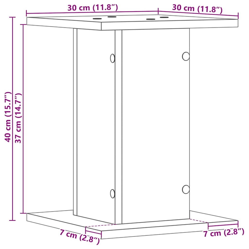 Supporto per piante 2 pcs Rovere nero 30 x 30 x 40 cm - homemem39