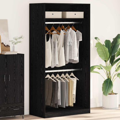 Guardaroba Rovere Nero 100 x 50 x 200 cm Legno multistrato | homemem39