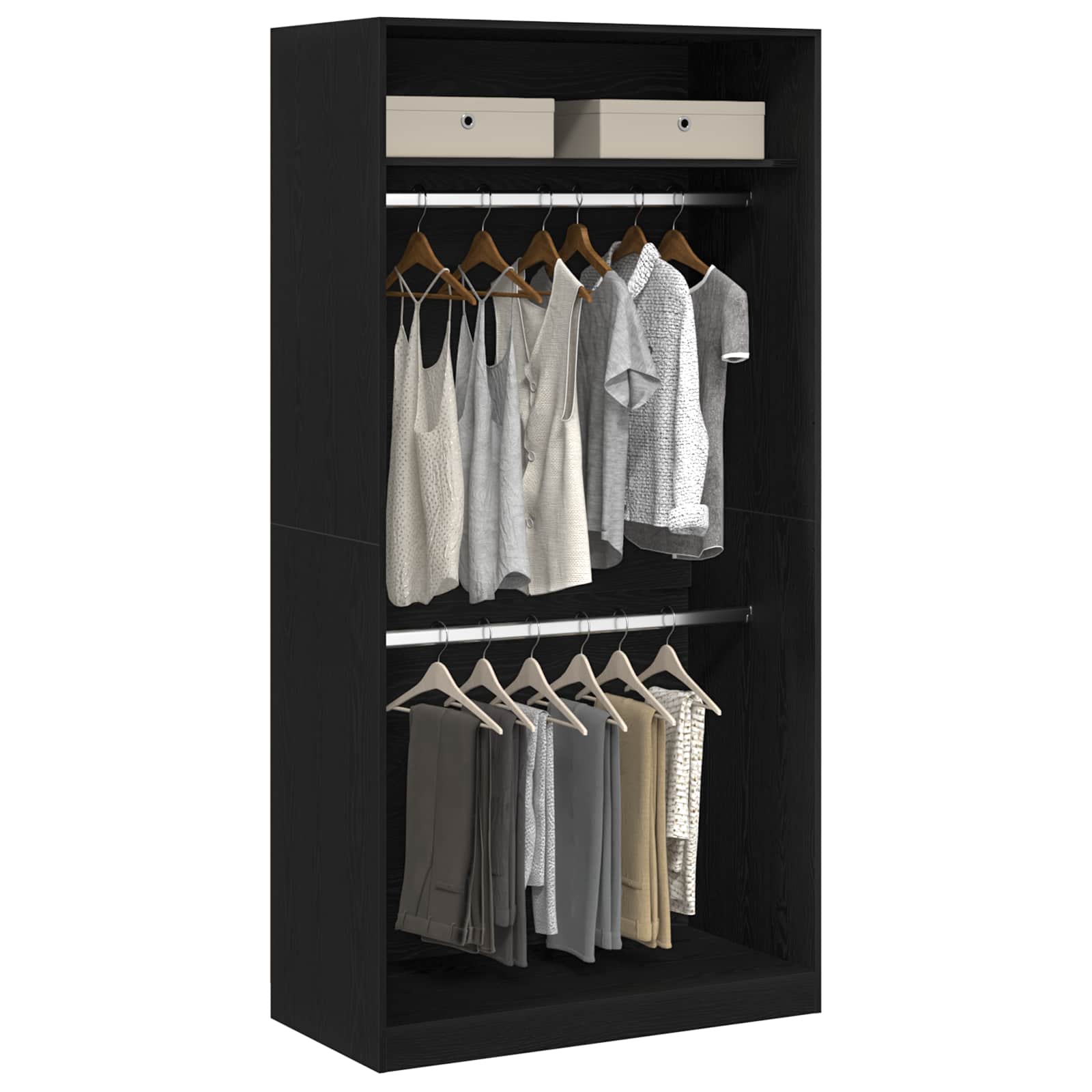 Guardaroba Rovere Nero 100 x 50 x 200 cm Legno multistrato | homemem39