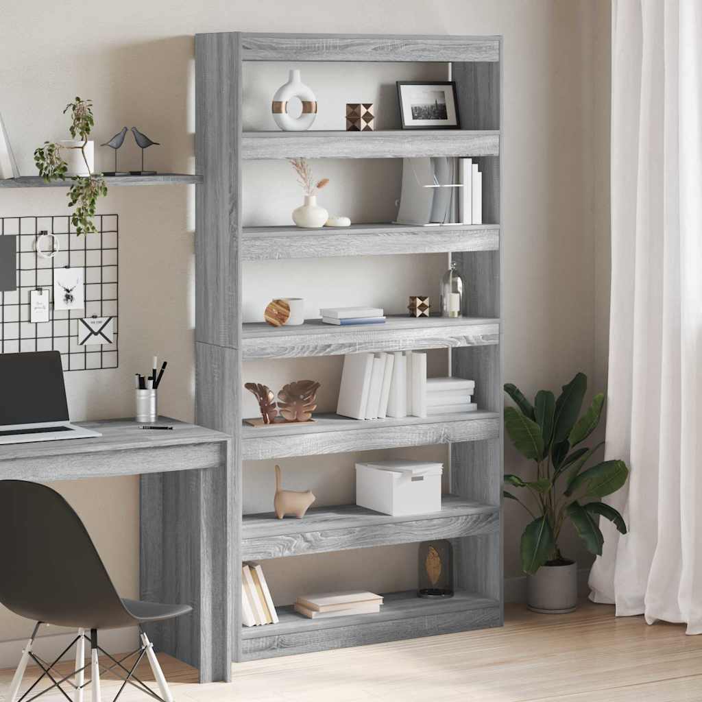 Armadio per Libri Grigio Sonoma 100 x 30 x 198 cm