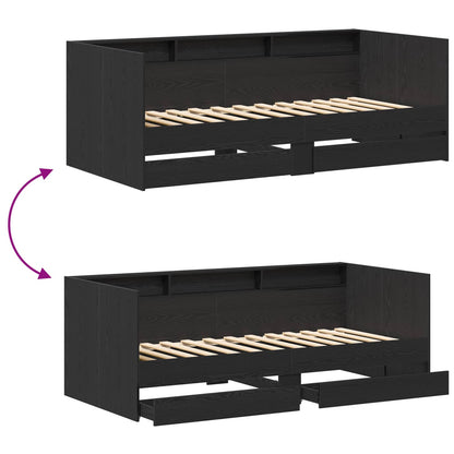 Letto Giorno con cassetto Grigio 90 x 200 cm Legno multistrato