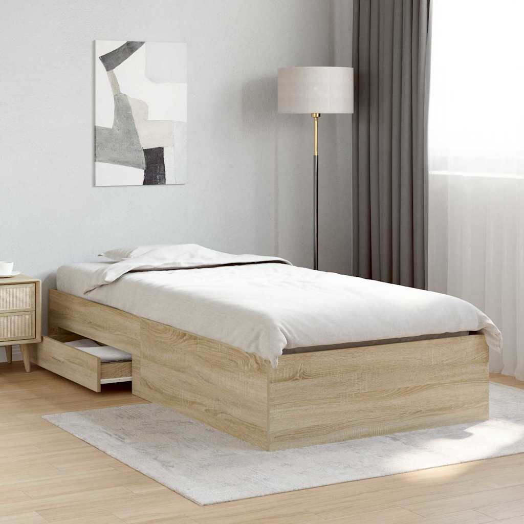 Struttura del letto Marrone 90 x 190 cm Legno multistrato | homemem39