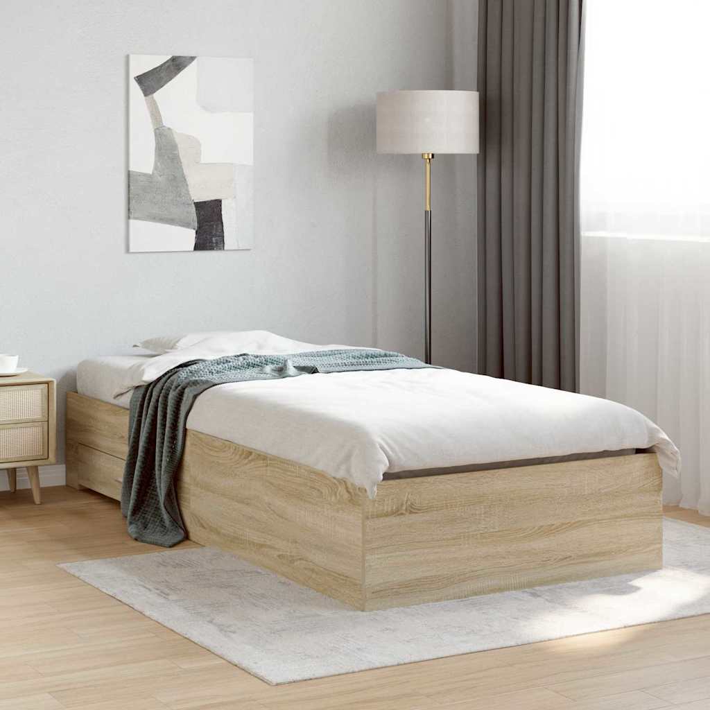 Struttura del letto Marrone 90 x 190 cm Legno multistrato | homemem39