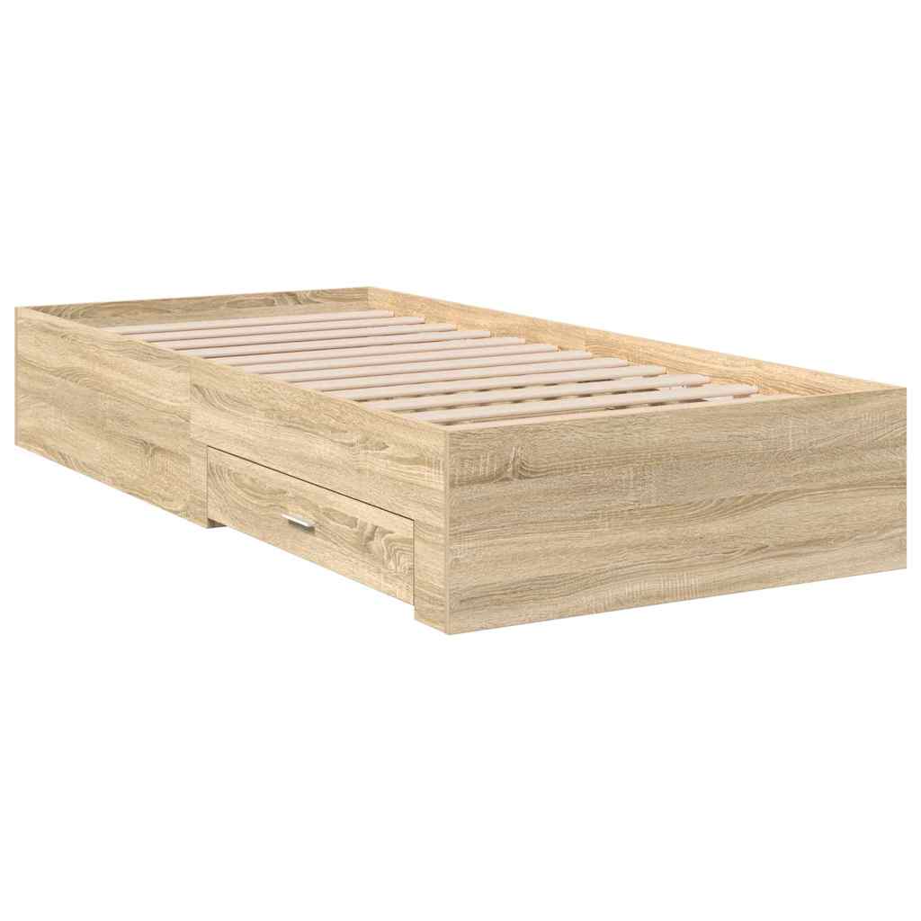 Struttura del letto Marrone 90 x 190 cm Legno multistrato | homemem39