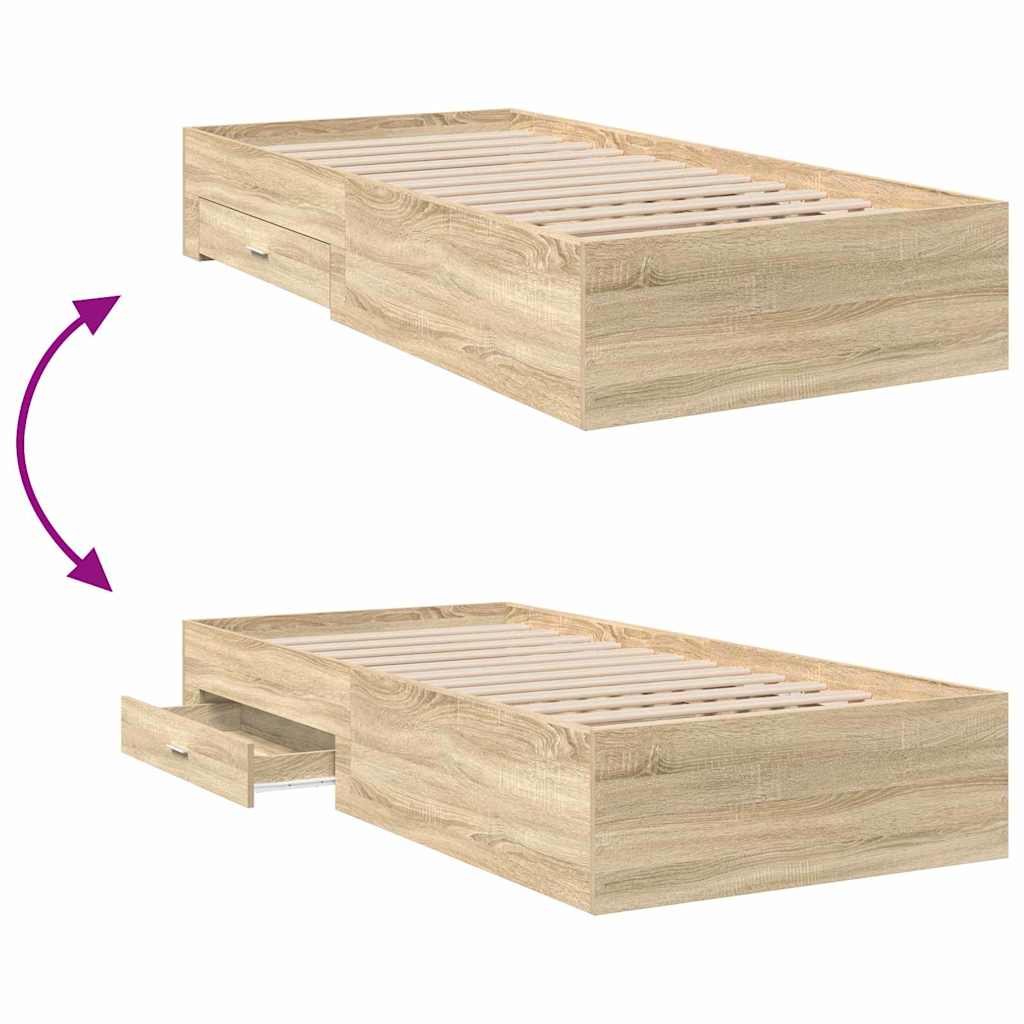 Struttura del letto Marrone 90 x 190 cm Legno multistrato | homemem39