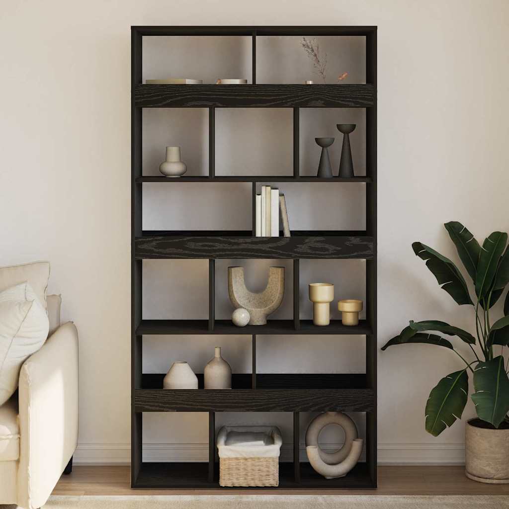 Armadio per Libri 15 livelli 100 x 33 x 187,5 cm Rovere Nero | homemem39