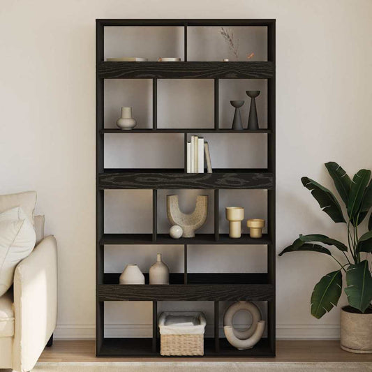 Armadio per Libri 15 livelli 100 x 33 x 187,5 cm Rovere Nero | homemem39