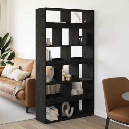 Armadio per Libri 15 livelli 100 x 33 x 187,5 cm Rovere Nero | homemem39