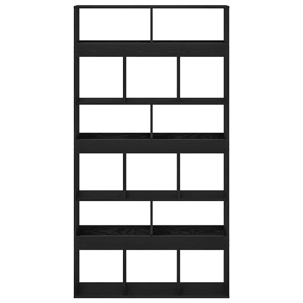 Armadio per Libri 15 livelli 100 x 33 x 187,5 cm Rovere Nero | homemem39
