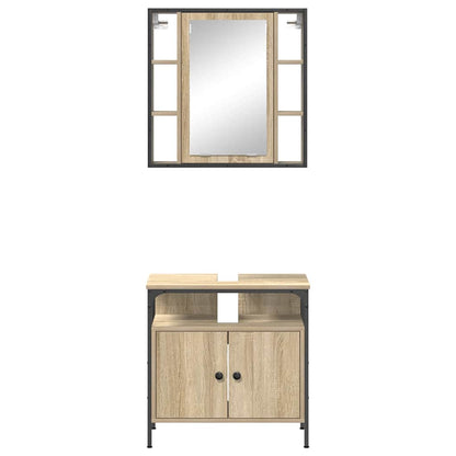 Set di mobili per il bagno 2 pcs Marrone Legno multistrato | homemem39