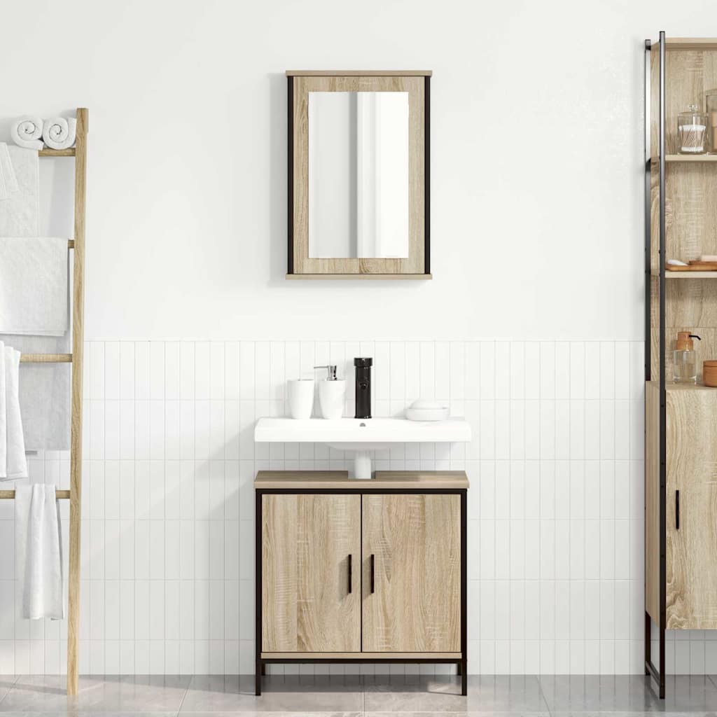 Set di mobili per il bagno 2 pcs Marrone Legno multistrato | homemem39