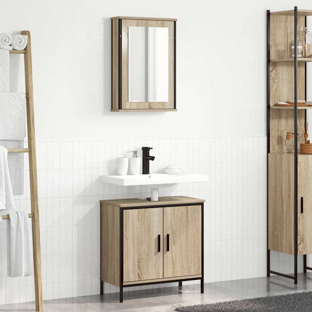 Set di mobili per il bagno 2 pcs Marrone Legno multistrato | homemem39