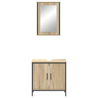Set di mobili per il bagno 2 pcs Marrone Legno multistrato | homemem39