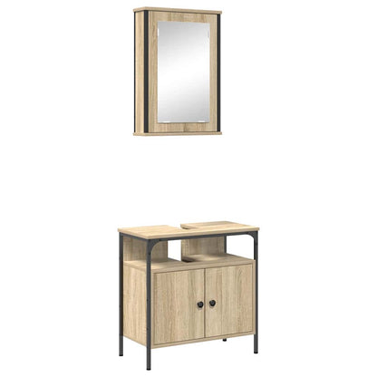 Set di mobili per il bagno 2 pcs Marrone Legno multistrato | homemem39