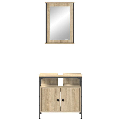 Set di mobili per il bagno 2 pcs Marrone Legno multistrato | homemem39