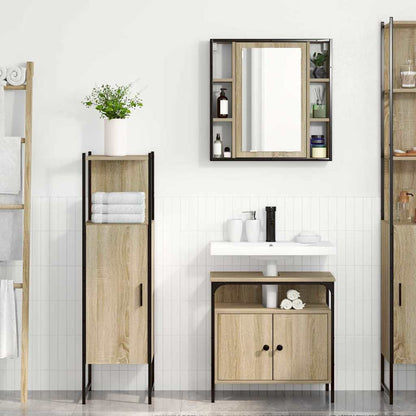 Set di mobili per il bagno 3 pcs Marrone Legno multistrato