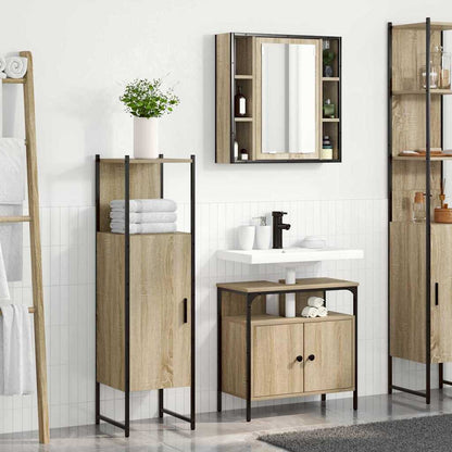 Set di mobili per il bagno 3 pcs Marrone Legno multistrato | homemem39