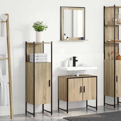 Set di mobili per il bagno 3 pcs Marrone Legno multistrato | homemem39