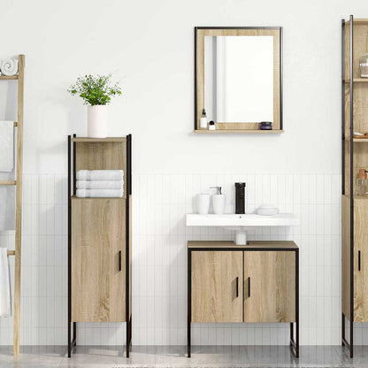 Set di mobili per il bagno 3 pcs Marrone Legno multistrato | homemem39
