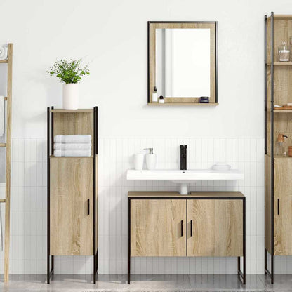 Set di mobili per il bagno 3 pcs Marrone Legno multistrato | homemem39