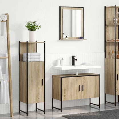 Set di mobili per il bagno 3 pcs Marrone Legno multistrato | homemem39