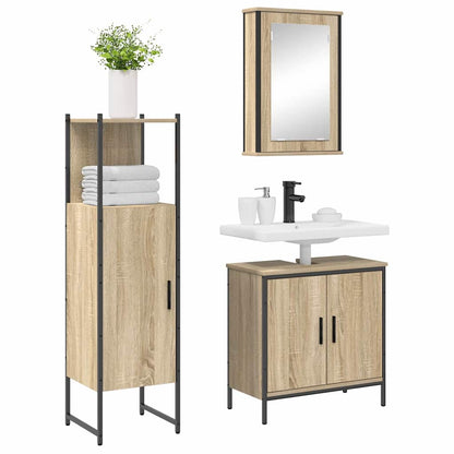 Set di mobili per il bagno 3 pcs Marrone Legno multistrato | homemem39