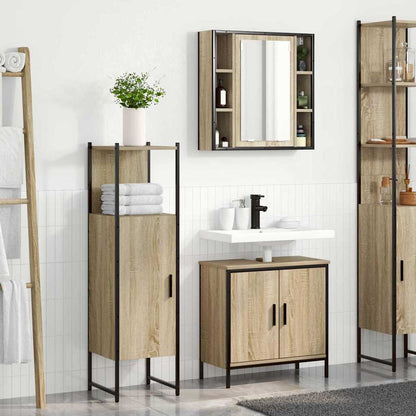 Set di mobili per il bagno 3 pcs Marrone Legno multistrato