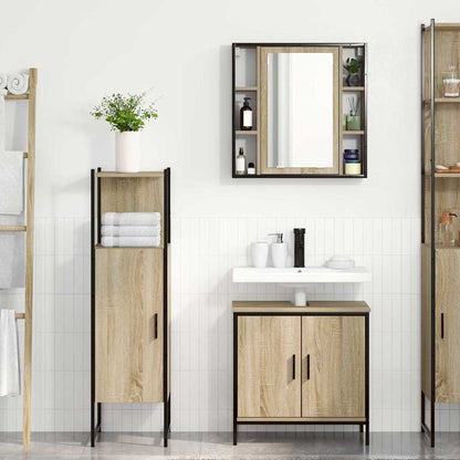 Set di mobili per il bagno 3 pcs Marrone Legno multistrato | homemem39
