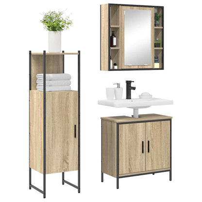 Set di mobili per il bagno 3 pcs Marrone Legno multistrato | homemem39