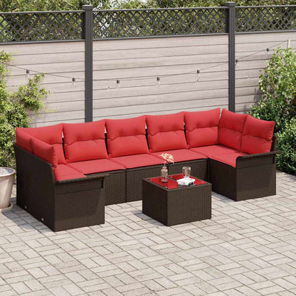 Set Divano da Giardino 8 pcs Marrone polyrattan | homemem39