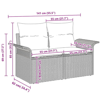 Set Divano da Giardino 4 pz Nero polyrattan | homemem39