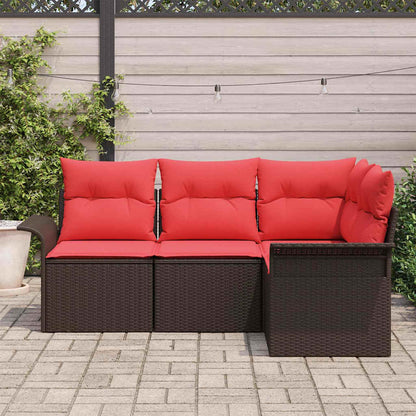 Set Divano da Giardino con cuscino Marrone polyrattan | homemem39