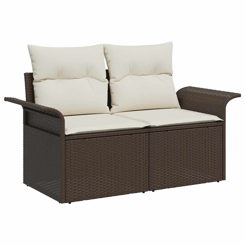 Set Divano da Giardino con cuscino 5 pcs Marrone polyrattan | homemem39