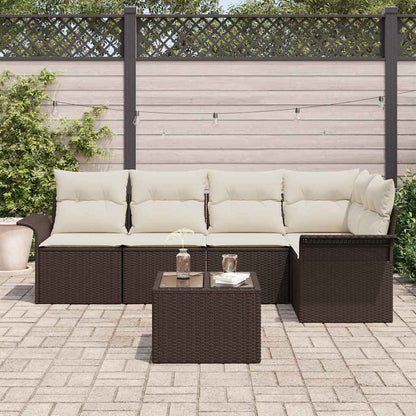 Set Divano da Giardino con cuscino 6 pcs polyrattan | homemem39
